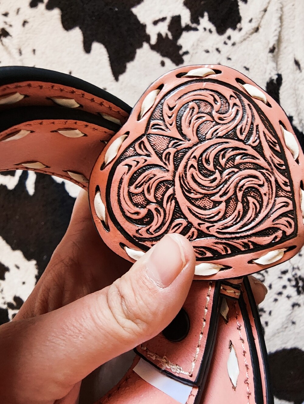 "ANGEL RANCH" WOMEN'S GENUINE LEATHER BELT - PINK